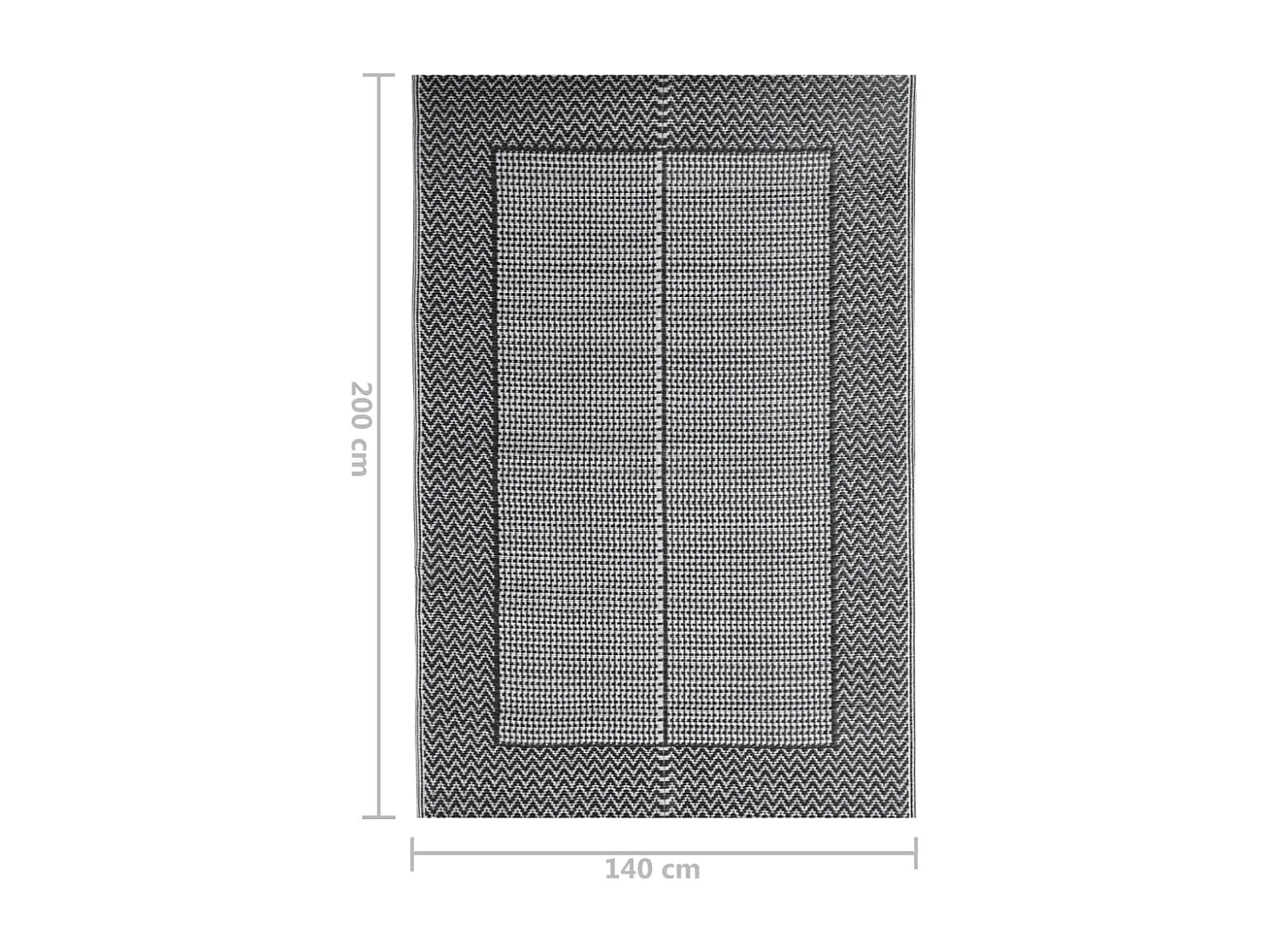 Tapis d extérieur Noir 140x200 cm PP