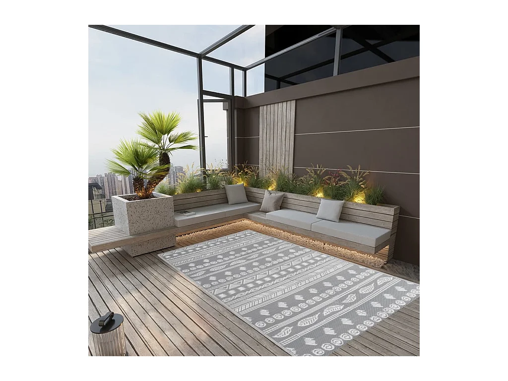 vidaXL Tapis d'extérieur Gris 160x230 cm PP