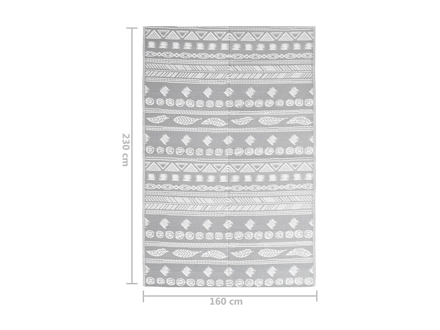 vidaXL Tapis d'extérieur Gris 160x230 cm PP