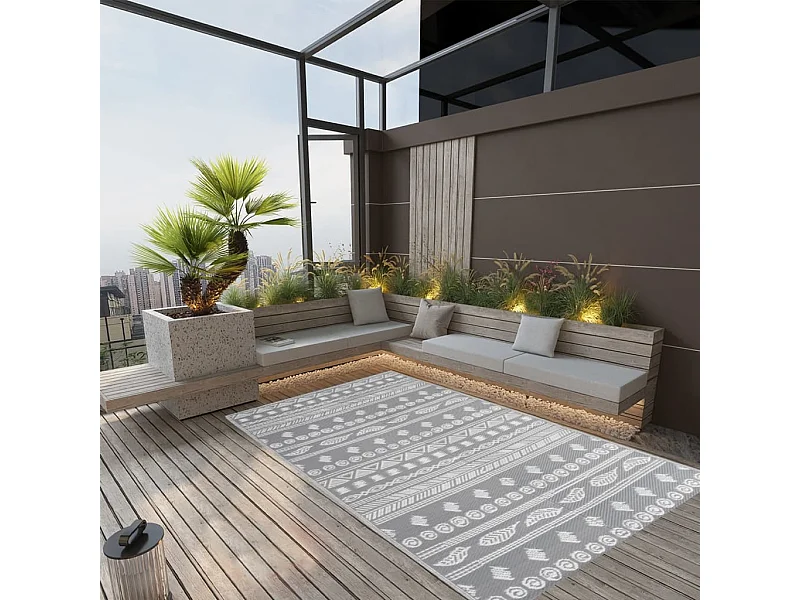 vidaXL Tapis d'extérieur Gris 160x230 cm PP