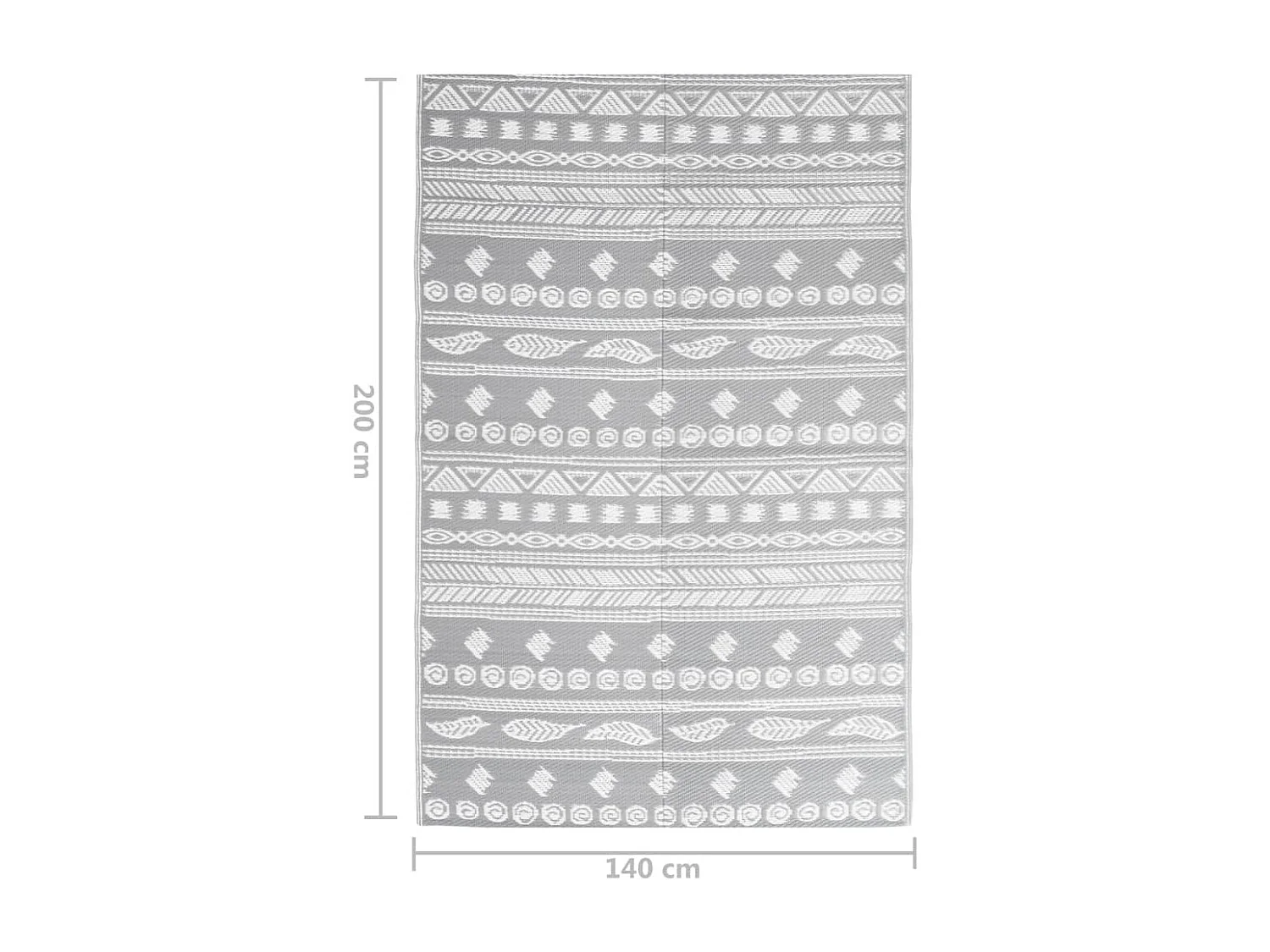 vidaXL Tapis d'extérieur Gris 140x200 cm PP