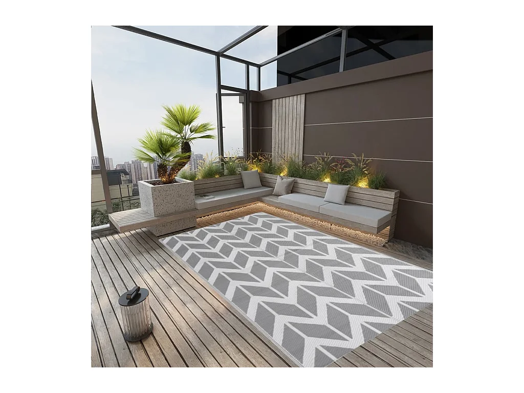 vidaXL Tapis d'extérieur Gris 190x290 cm PP