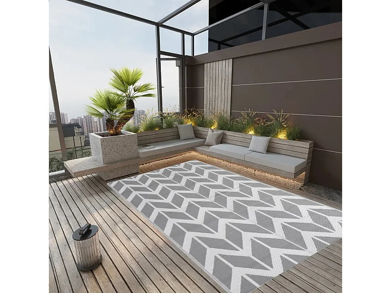 vidaXL Tapis d'extérieur Gris 190x290 cm PP