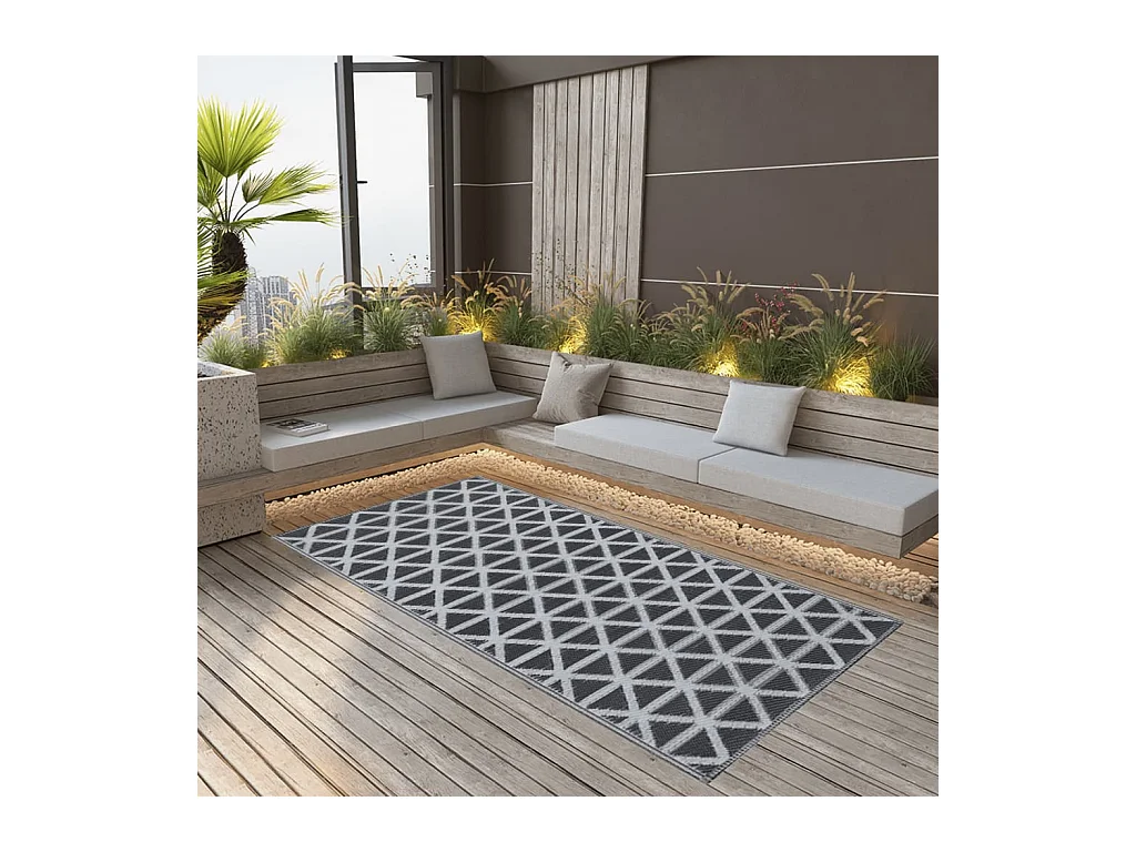 vidaXL Tapis d'extérieur Noir 80x150 cm PP