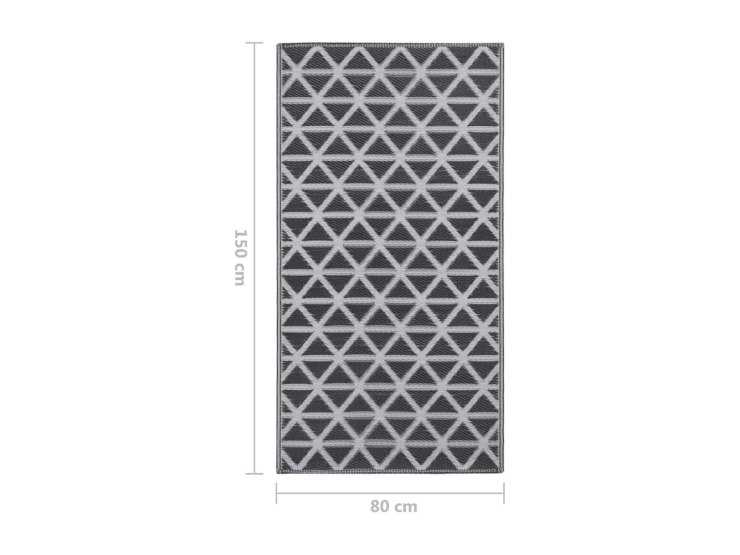 vidaXL Tapis d'extérieur Noir 80x150 cm PP