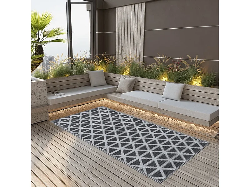 Tapete de Exterior ARAKIL 80x150 cm Preto - Estilo e Conforto para Seu Espaço