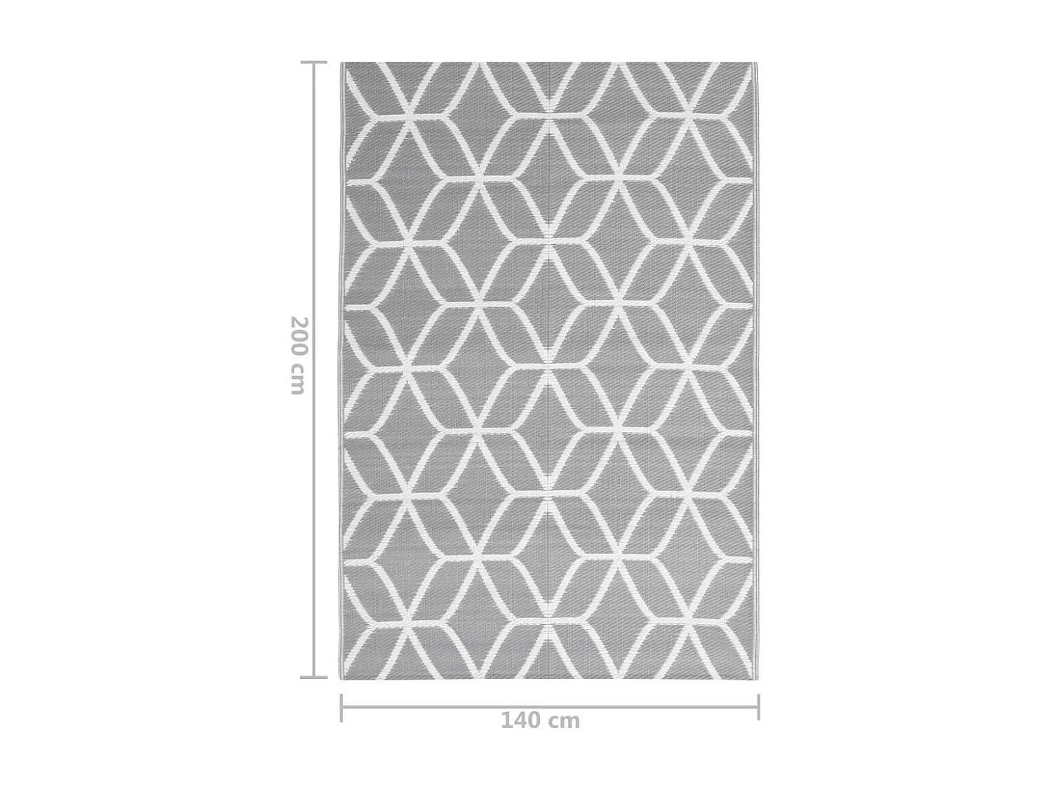 vidaXL Tapis d'extérieur Gris 140x200 cm PP