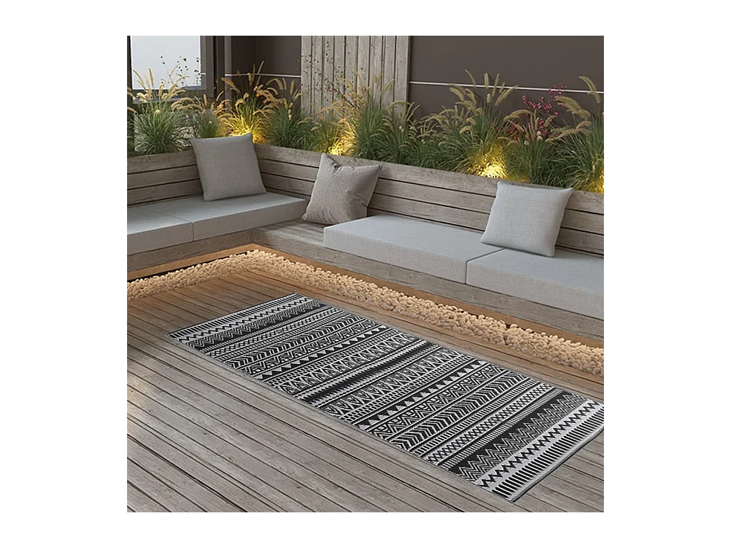 vidaXL Tapis d'extérieur Noir 80x150 cm PP