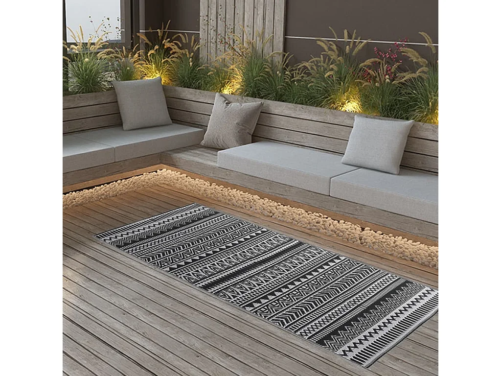 Tapete de Exterior ARAKIL 80x150 cm Preto para Ambientes Aconchegantes