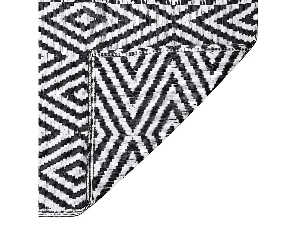 Outdoor-Teppich Schwarz 140x200 cm PP