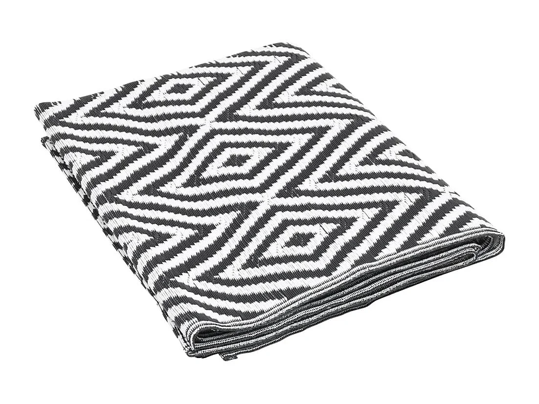 Outdoor-Teppich Schwarz 140x200 cm PP