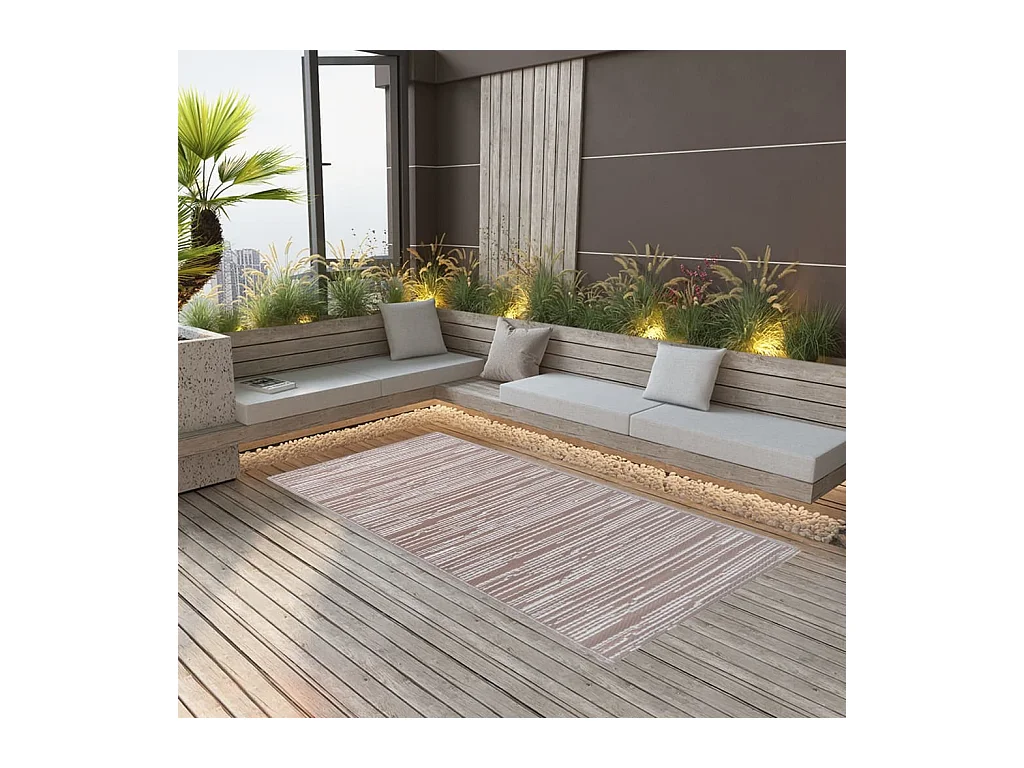 vidaXL Tapis d'extérieur Marron 80x150 cm PP