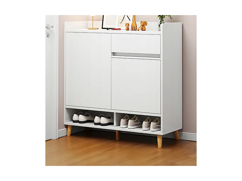 COMMODE MODERNE BLANCHE SPACIEUSE ESPACE POUR CHAUSSURES 60 CM AVEC TIROIR