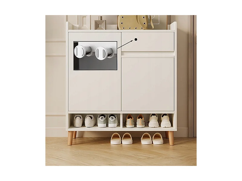 COMMODE MODERNE BLANCHE SPACIEUSE ESPACE POUR CHAUSSURES 60 CM AVEC TIROIR