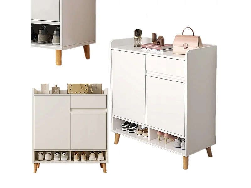 COMMODE MODERNE BLANCHE SPACIEUSE ESPACE POUR CHAUSSURES 60 CM AVEC TIROIR