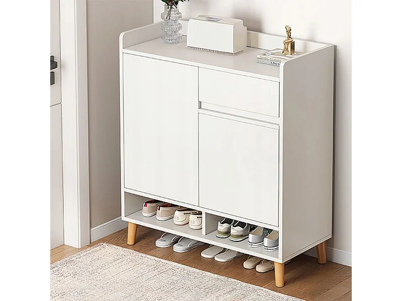 COMMODE MODERNE BLANCHE SPACIEUSE ESPACE POUR CHAUSSURES 60 CM AVEC TIROIR