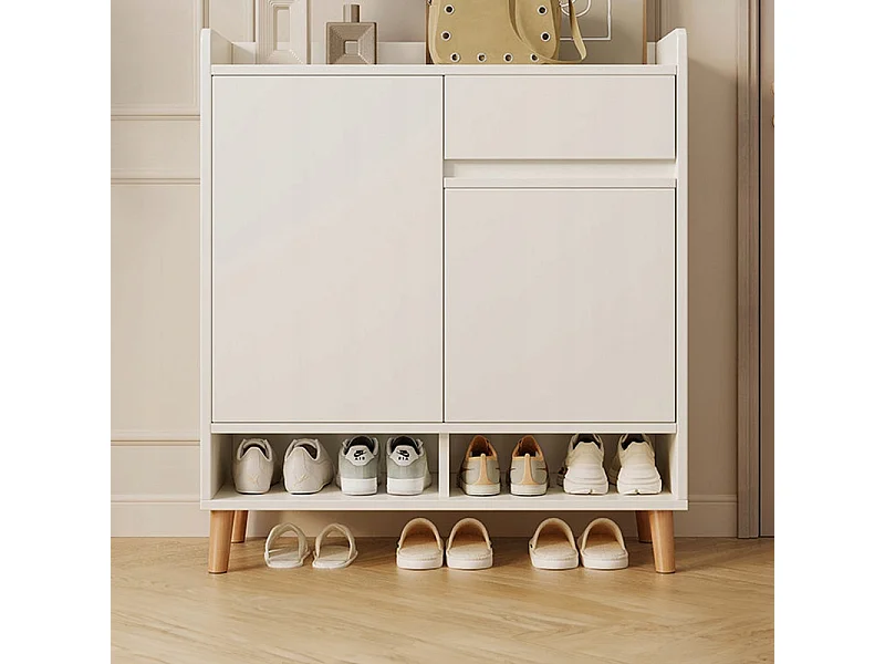 COMMODE MODERNE BLANCHE SPACIEUSE ESPACE POUR CHAUSSURES 60 CM AVEC TIROIR