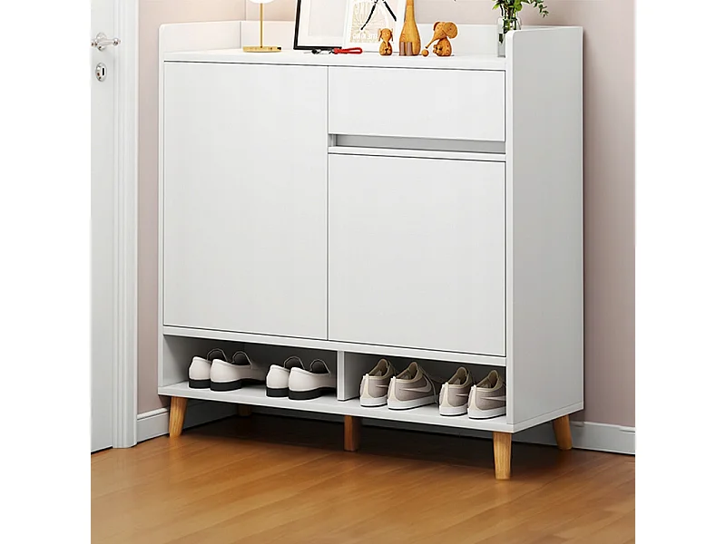 COMMODE MODERNE BLANCHE SPACIEUSE ESPACE POUR CHAUSSURES 60 CM AVEC TIROIR