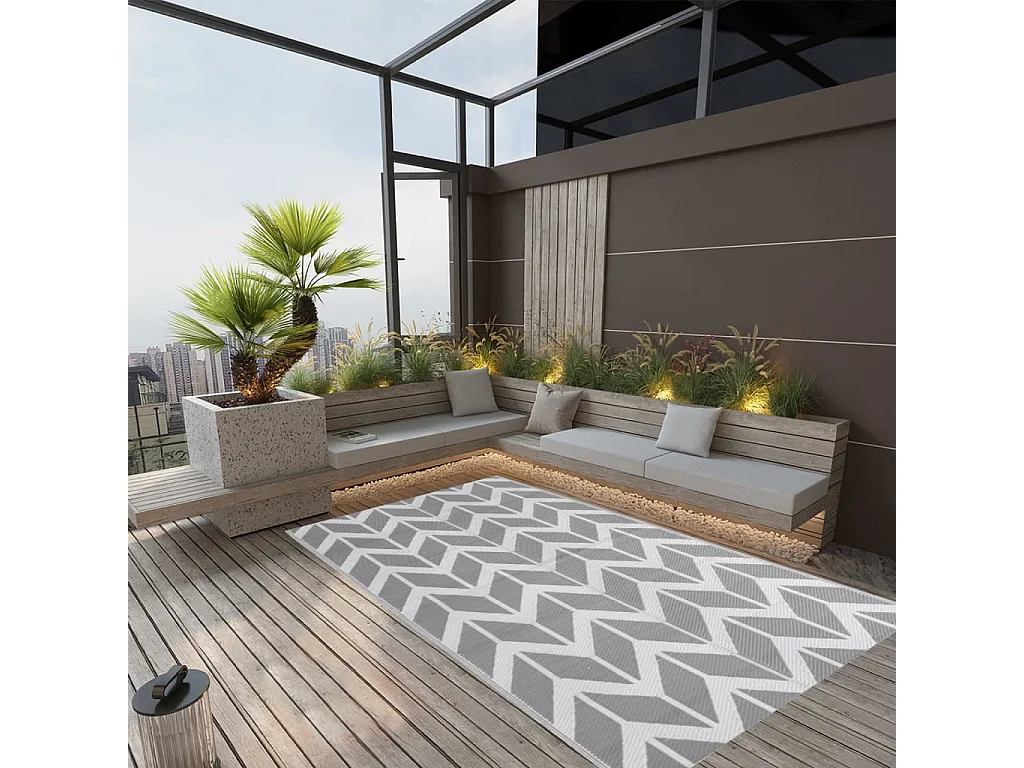 vidaXL Tapis d'extérieur Gris 120x180 cm PP