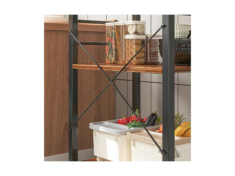 ARMOIRE MOBILE SUR ROUES RUSTIQUE TABLE DE PETIT-DÉJEUNER CHARIOT DE CUISINE LOFT