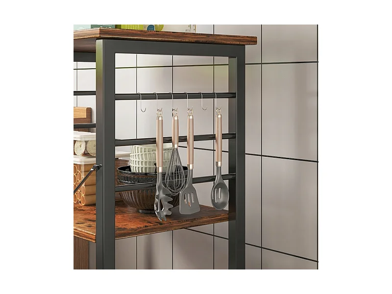 ARMOIRE MOBILE SUR ROUES RUSTIQUE TABLE DE PETIT-DÉJEUNER CHARIOT DE CUISINE LOFT