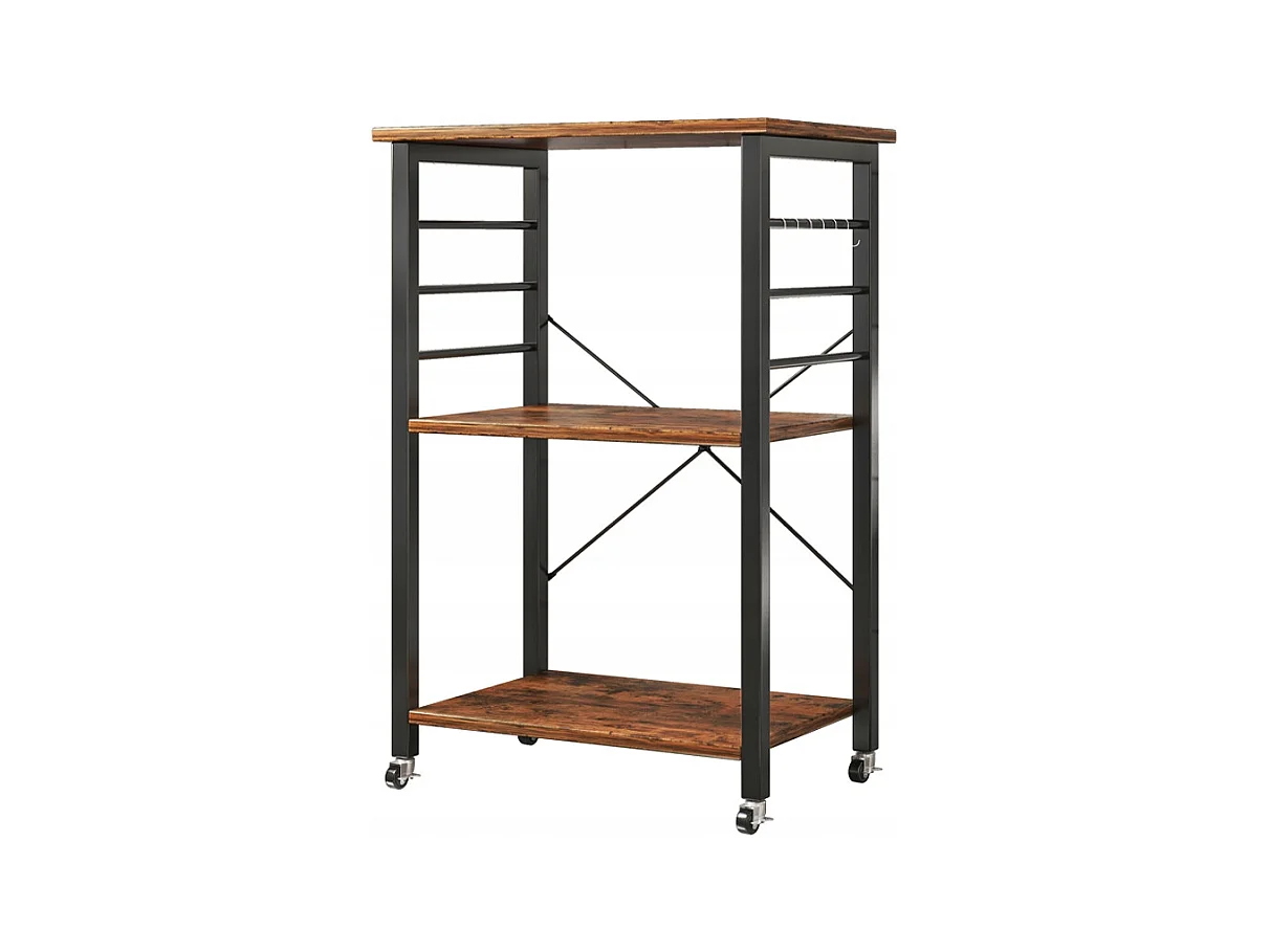 ARMOIRE MOBILE SUR ROUES RUSTIQUE TABLE DE PETIT-DÉJEUNER CHARIOT DE CUISINE LOFT