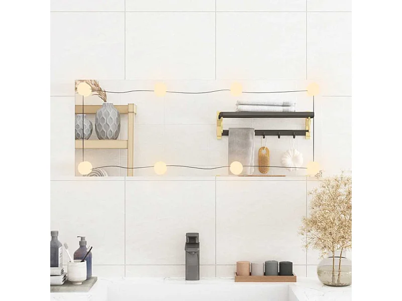 Miroir mural avec lumières LED 30x80 cm verre rectangulaire