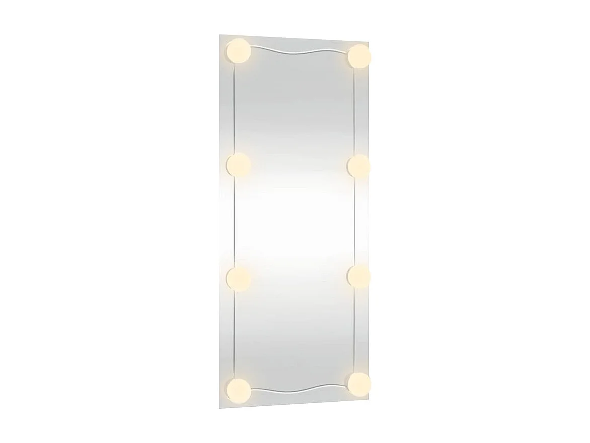 Miroir mural avec lumières LED 30x80 cm verre rectangulaire