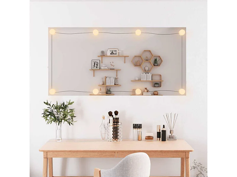 Espelho de Parede Retangular com Iluminação LED 50x100 cm em Vidro - Estilo Moderno e Funcionalidade