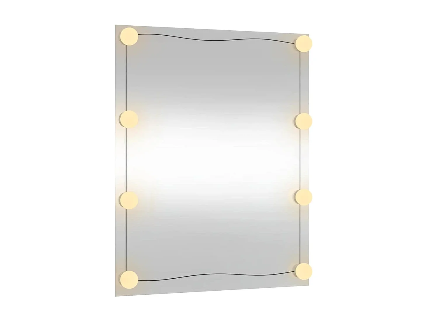 Espelho de Parede Retangular com Luzes LED e Design Moderno 50x60 cm