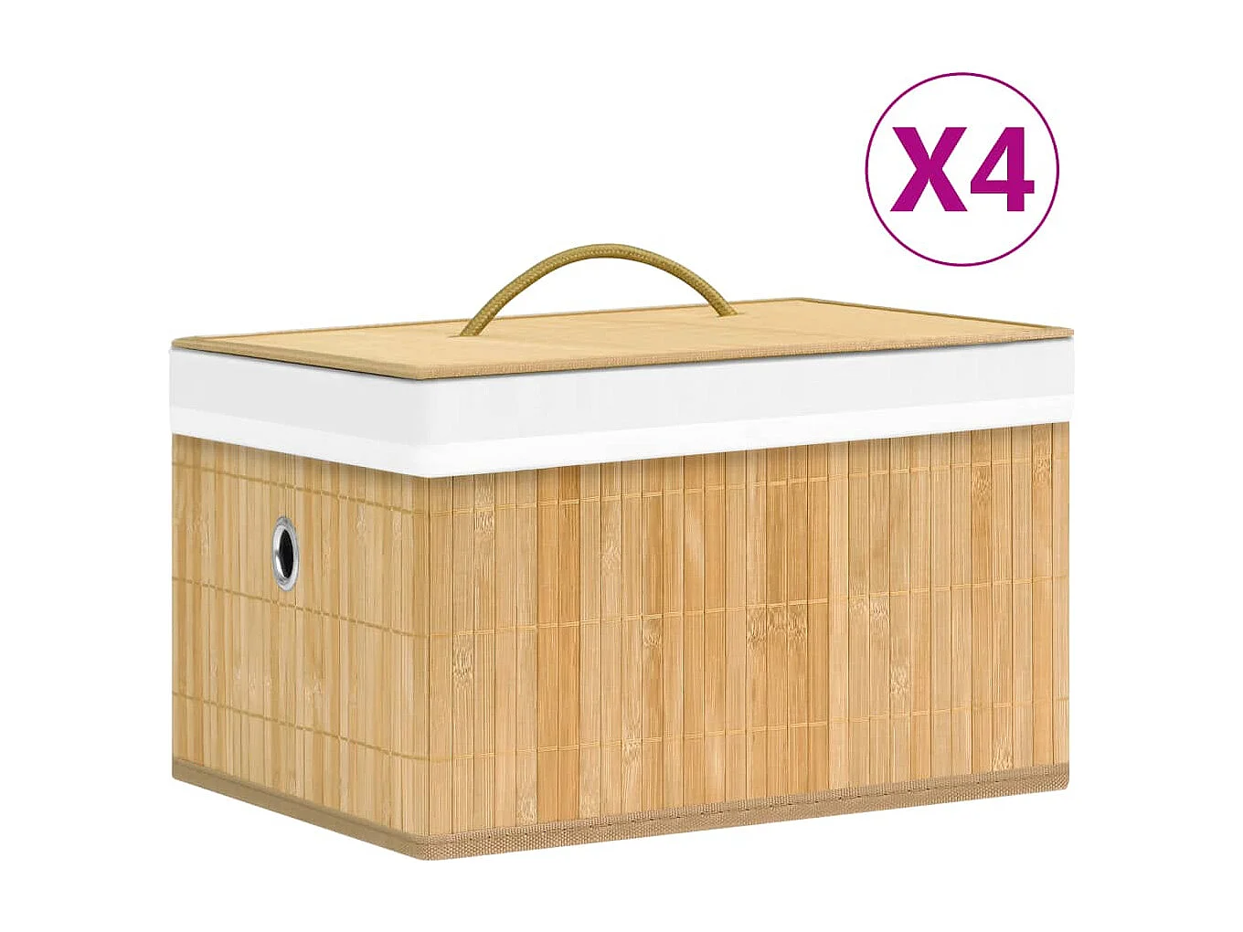 Bambus-Aufbewahrungsboxen 4 Stk.