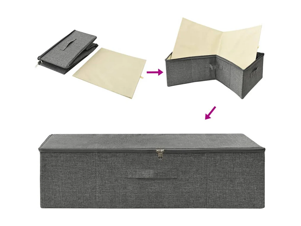 Boîte de rangement Tissu 70x40x18 cm Anthracite