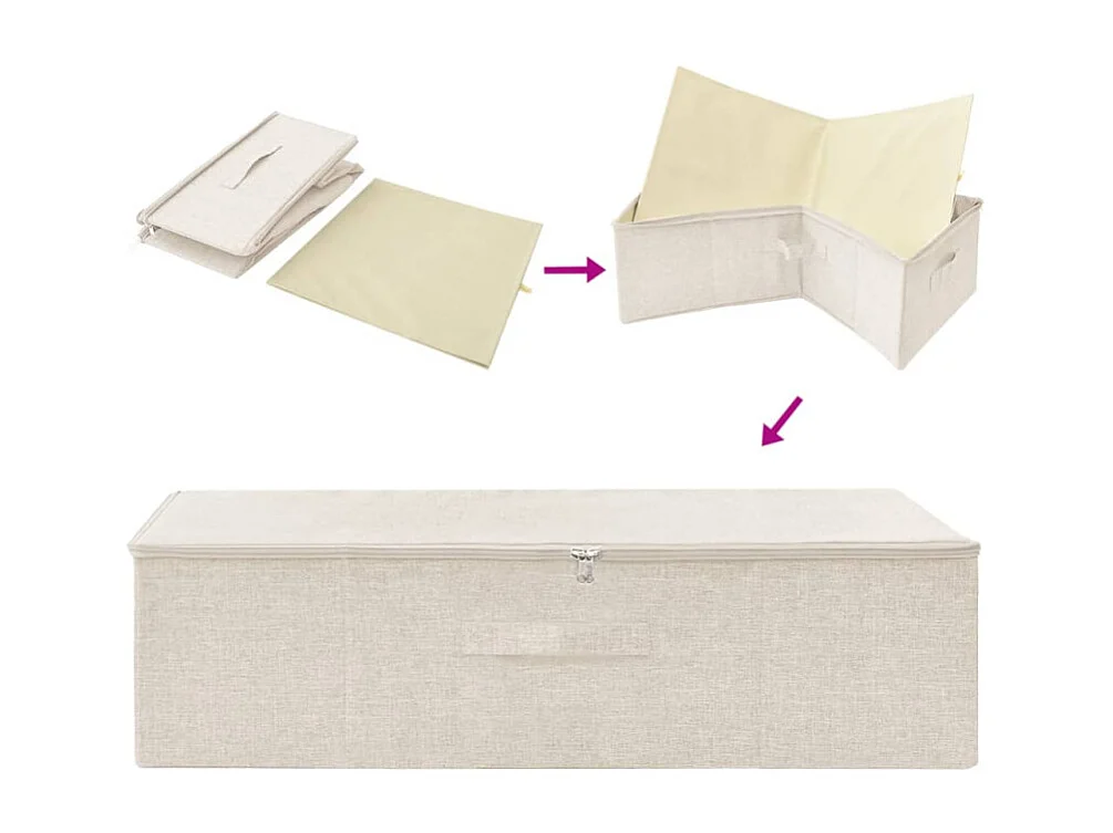 Aufbewahrungsbox Stoff 70x40x18 cm Creme
