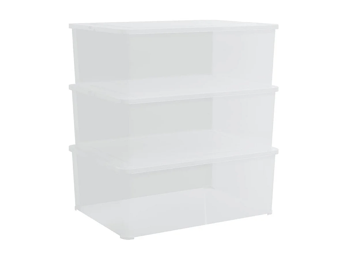 Boîtes de rangement en plastique 3 pcs 10 L empilables