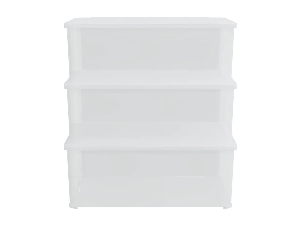 Boîtes de rangement en plastique 3 pcs 10 L empilables