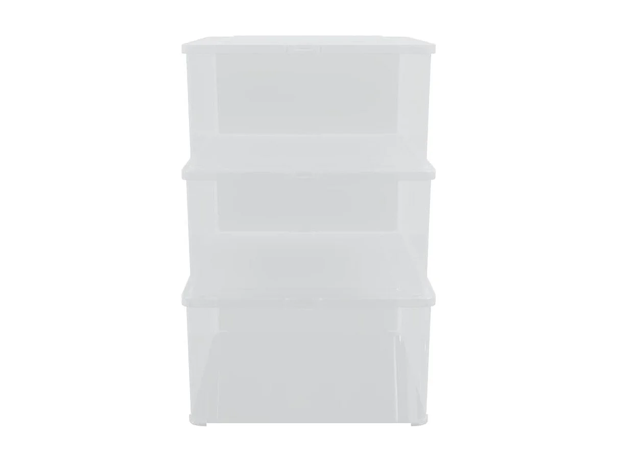 Boîtes de rangement en plastique 3 pcs 10 L empilables