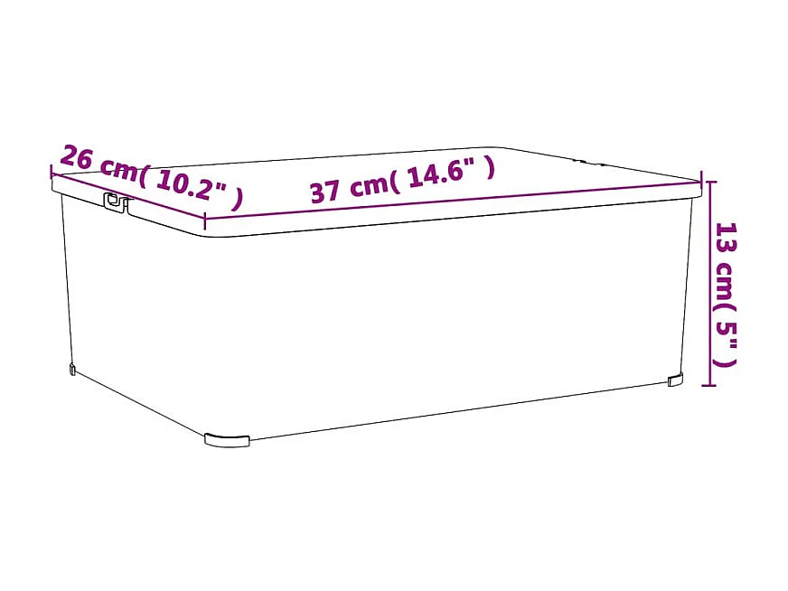 Boîtes de rangement en plastique 3 pcs 10 L empilables