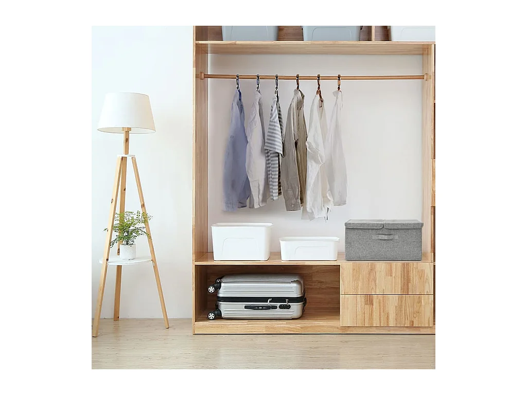 Aufbewahrungsbox Stoff 50x30x25 cm Grau