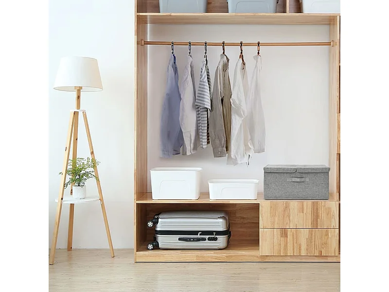 Boîte de rangement Tissu 50x30x25 cm Gris