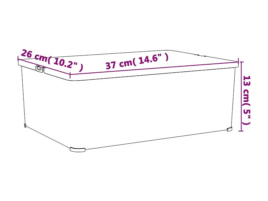 Conjunto de 6 Caixas de Arrumação Empilháveis de Plástico de 10 Litros