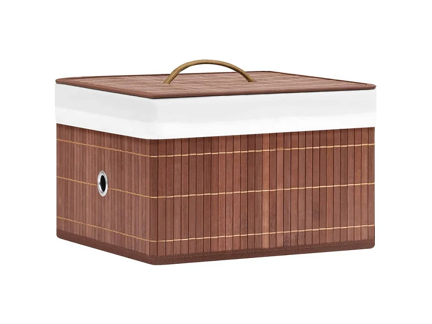 Boîtes de rangement en bambou 4 pcs Marron