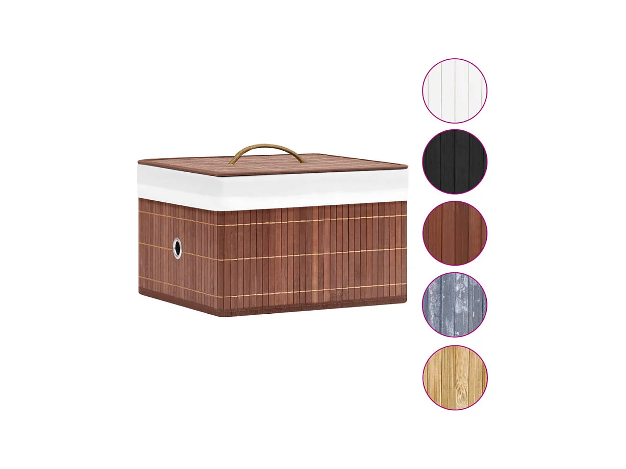 Boîtes de rangement en bambou 4 pcs Marron