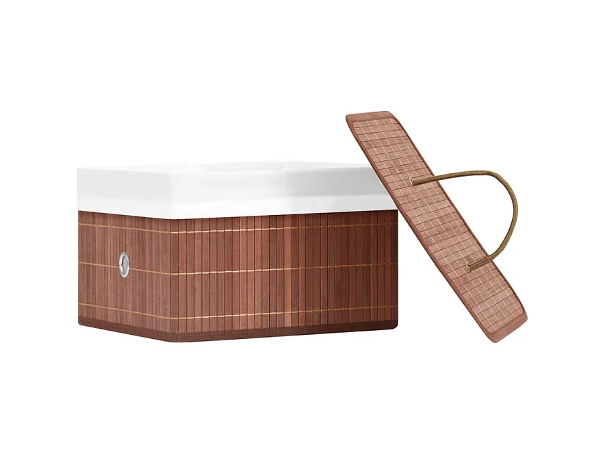 Boîtes de rangement en bambou 4 pcs Marron