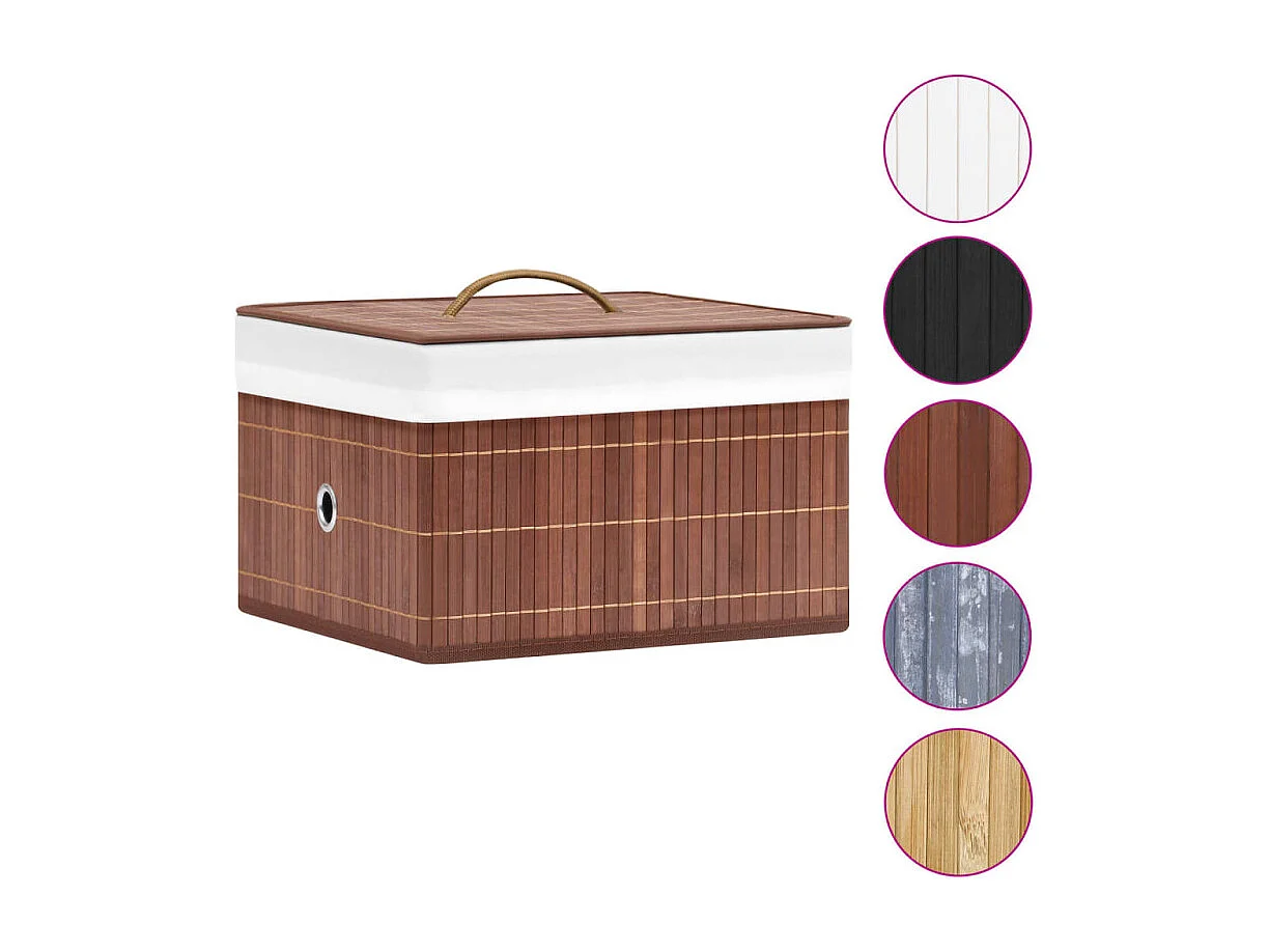 Conjunto de 4 Caixas de Arrumação em Bambu Castanho para Organizar Sua Casa