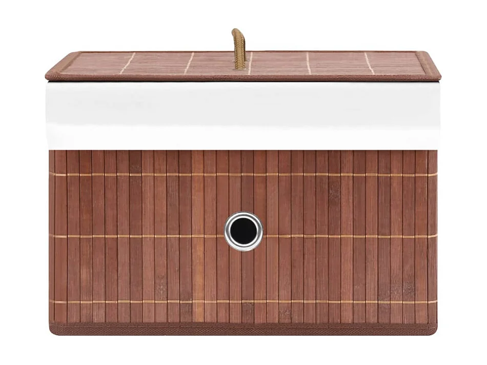 Conjunto de 4 Caixas de Arrumação em Bambu Castanho para Organizar Sua Casa