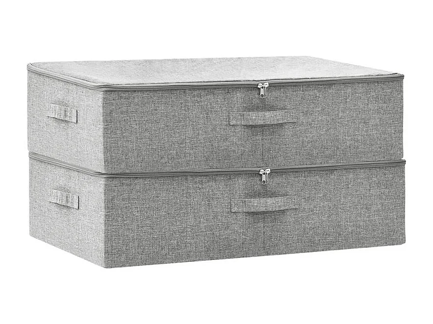 Boîtes de rangement 2 pcs Tissu 70x40x18 cm Gris