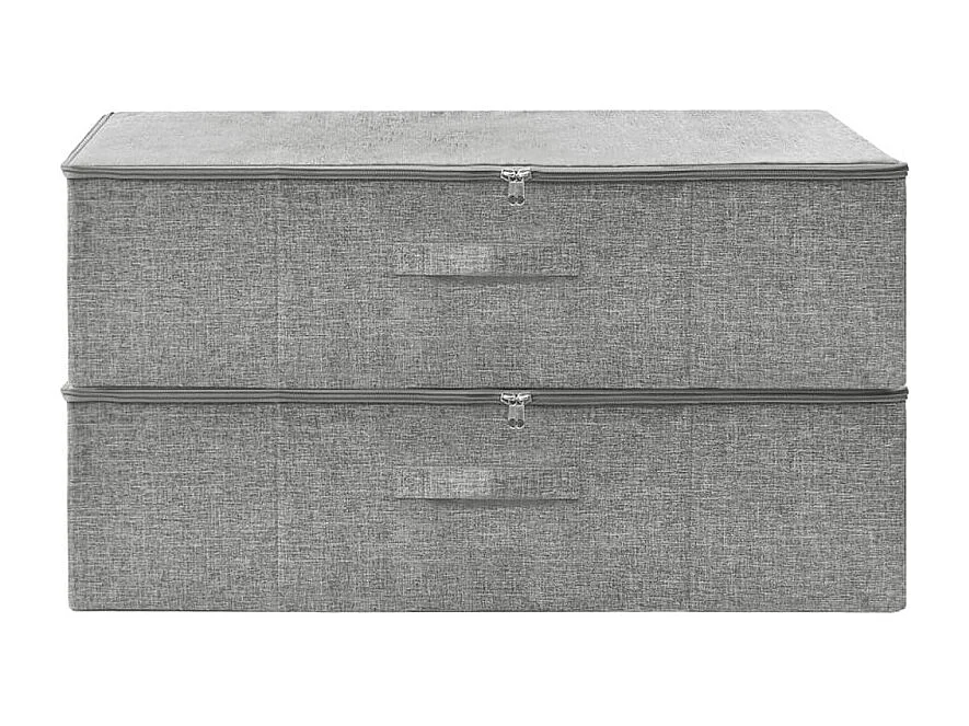 Boîtes de rangement 2 pcs Tissu 70x40x18 cm Gris
