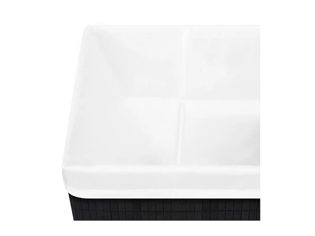 Conjunto de 4 Caixas de Arrumação em Bambu Preto para Organização