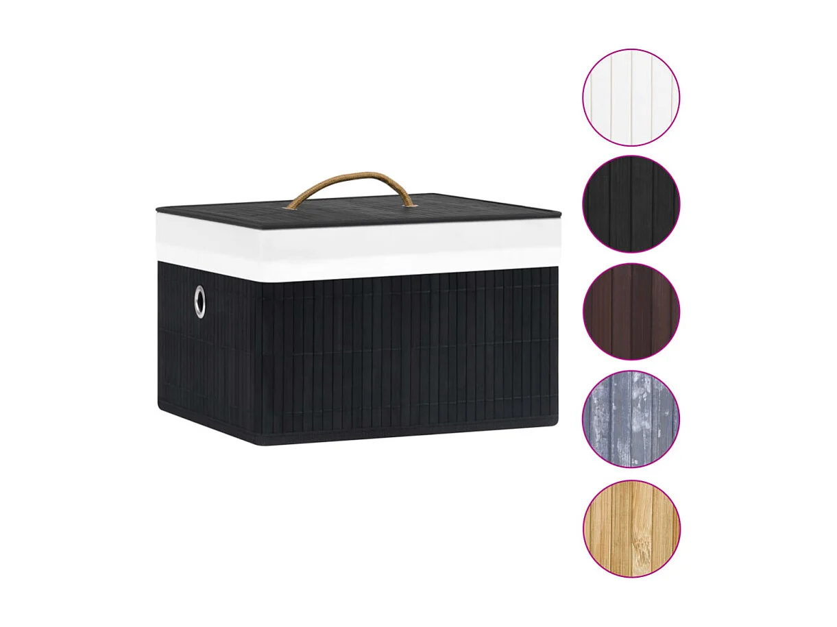 Bambus Aufbewahrungsboxen 4 Stk. Schwarz