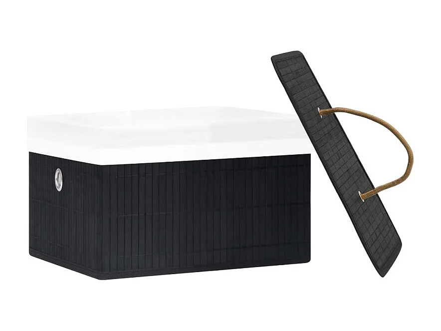 Bambus Aufbewahrungsboxen 4 Stk. Schwarz